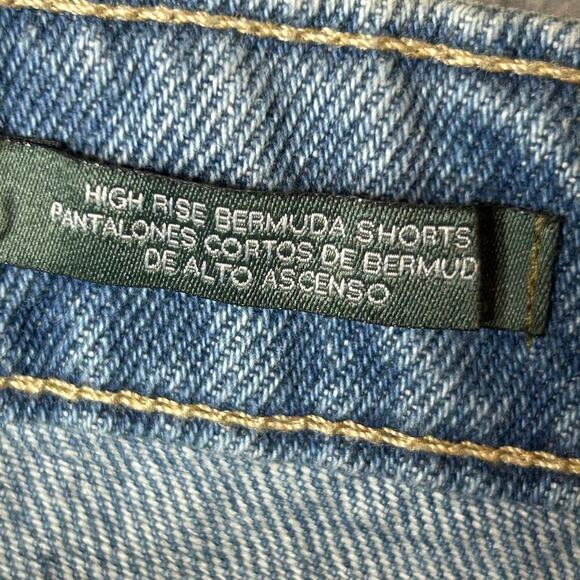 Wild Fable Jean Shorts Womens 14 Blue High Rise Denim Distressed Bermuda NEW - Picture 6 of 12